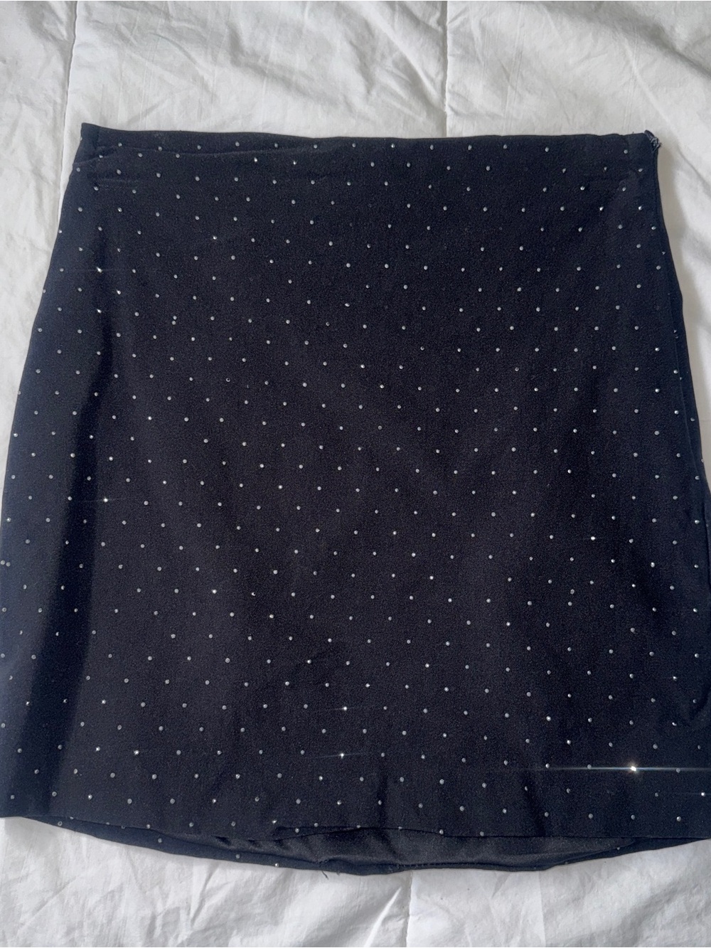 Forever 21 Black Mini Skirt with White Polka Dots